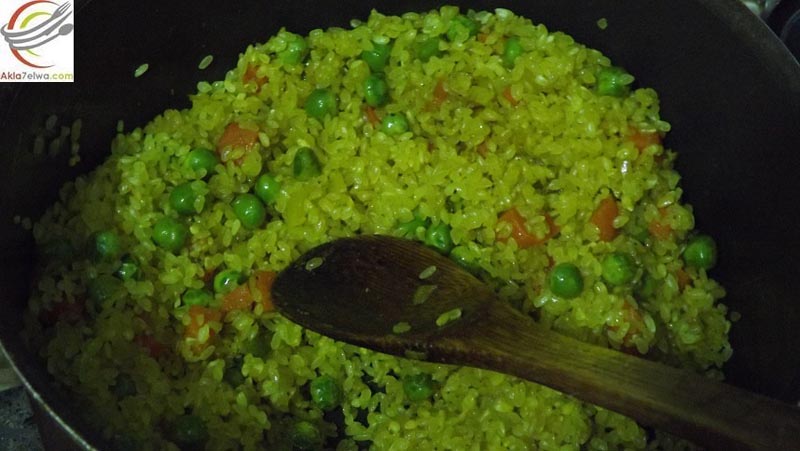 veggie with rice ارز اصفر بالخضار