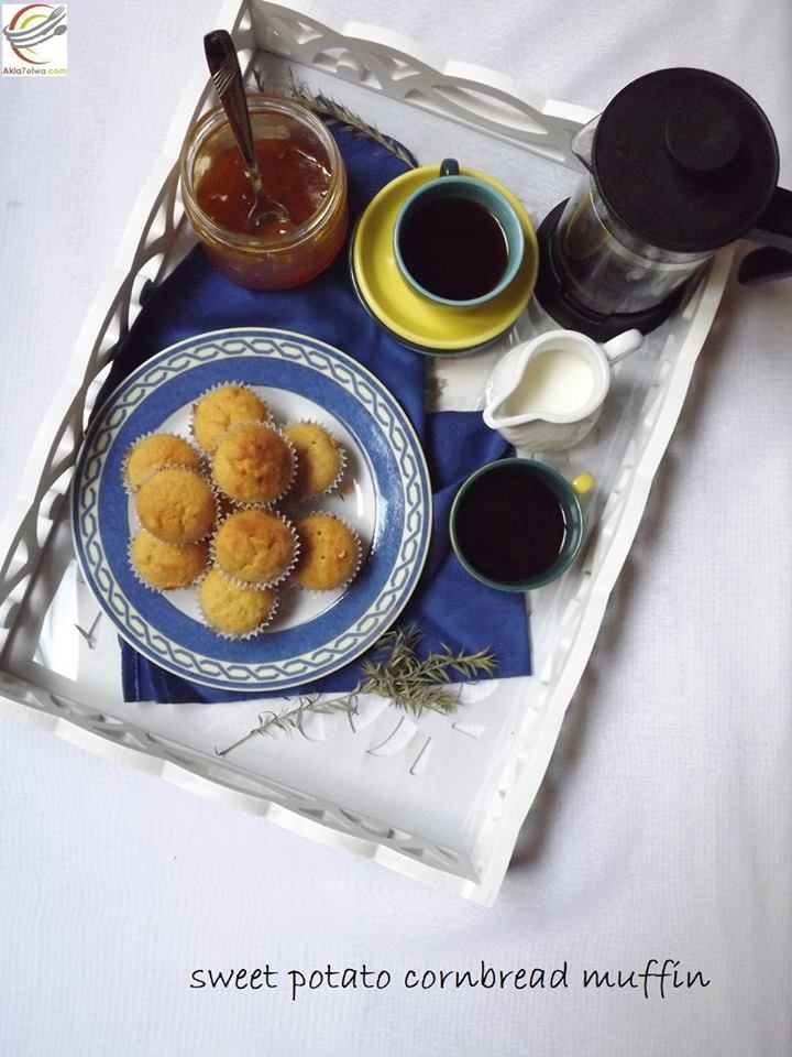 مافن البطاطا الحلوة بدقيق الذرة